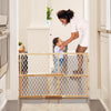 North States Brown 23 in. H X 26-42 in. W Wood Wire Mesh Gate