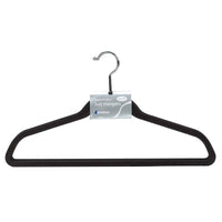 Whitmor 9.75 in. H X 0.25 in. W X 17.75 in. L Plastic Black Flocked Hanger 5 pk - Open Box