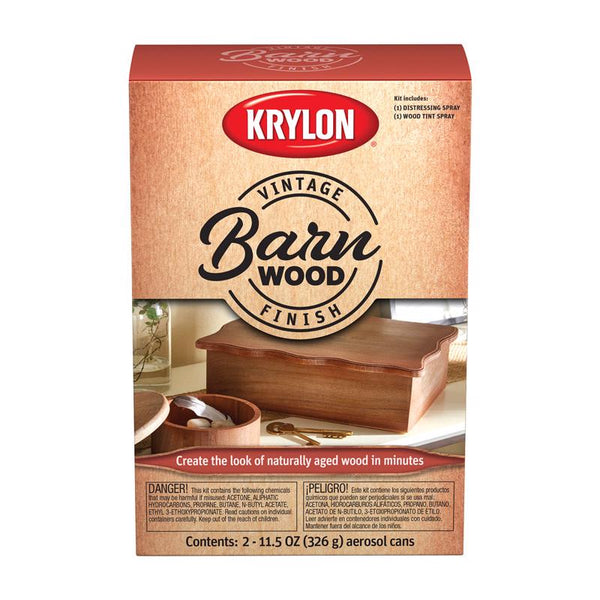 Kit de pintura para madera de granero Krylon Vintage Finish de 25 pies cuadrados con área de cobertura de 11,5 oz (paquete de 2)