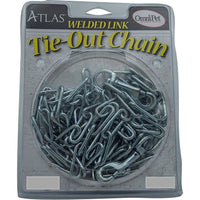 Heavy Duty Tie-Out Chain Weld Link 3.8mm x 10 ft for Large Dogs with Malleable Iron Swivel Snaps