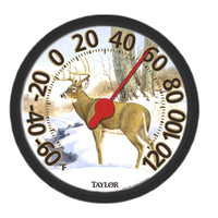 Taylor Deer Design Dial Thermometer Plastic Multicolored 13.25 in.