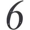 Hillman 6 in. Reflective Black Plastic Nail-On Number 6 1 pc (Pack of 3)