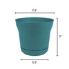 Bloem Saturn 6.5 in. H X 7 in. D Resin Planter Bermuda Teal