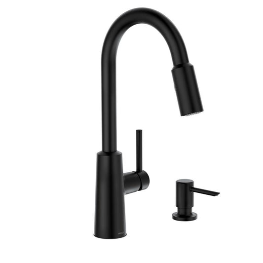 Moen Matte Black 1-Handle 1.5 GPM High Arc Spout Nori Style Pulldown Kitchen Faucet