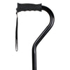 Carex Black Offset Walking Cane w/Strap Aluminum/Plastic 39.5 in. H X 6.8 in. L