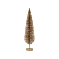 Creative Co-Op Enchanted Christmas Gold Bottle Brush Tree Table Decor 15 in. (Pack of 8)
