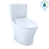 TOTO Aquia IV Two-Piece Elongated Dual Flush 1.28 and 0.9 GPF Toilet with CEFIONTECT and SoftClose Seat, WASHLET+ Ready, Cotton White - MS446234CEMFGN#01