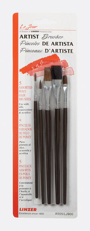 Linzer .1 in. W Assorted Artist Paint Brush Set (Pack of 12)