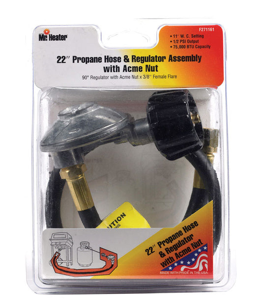 Mr. Heater 3/8 in. D X 22 in. L Brass/Plastic Acme Nut x Female Flare Hose Assembly And Regulator