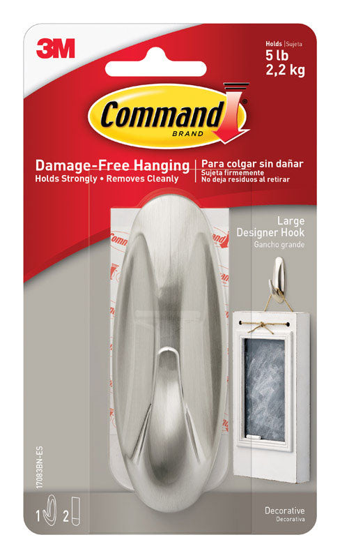 3M Command Large Metal Hook 4-1/8 In. L 1 Pk