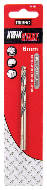MIBRO 6 mm X 4 in. L High Speed Steel Metric Drill Bit Round Shank 1 pc