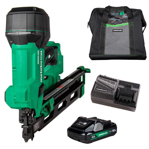 Kit de clavadora inalámbrica para estructuras Metabo HPT de 21 grados (batería y cargador), 18 V