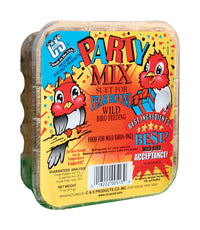 C&S Products Party Mix Assorted Species Wild Bird Food Beef Suet 11 oz. (Pack of 8)