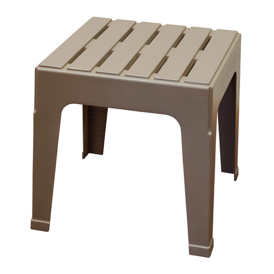 Adams Big Easy Square Portobello Polypropylene Stackable Side Table