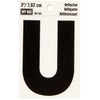 Hy-Ko 3 in. Reflective Black Vinyl Letter U Self-Adhesive 1 pc. (Pack of 10)