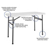 Cosco Casual 24.05 in. W X 48 in. L Rectangular Folding Table (Pack of 2)