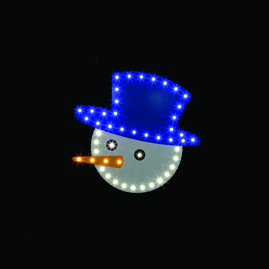 Santa's Best LED Multicolored 48-Light Snowman Face Christmas Decor 14.5 H in.