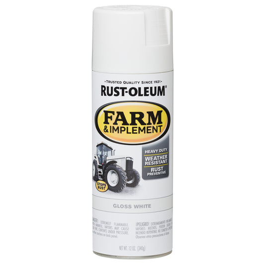 Rust-Oleum Specialty Indoor and Outdoor Gloss White Farm & Implement 12 oz (Pack of 6).