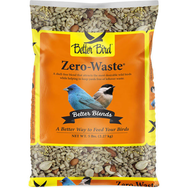 Better Bird Zero-Waste Wild Bird Food Mix, Natural Seed Blend No Shells No Mess for Backyard Birds, 5 lb