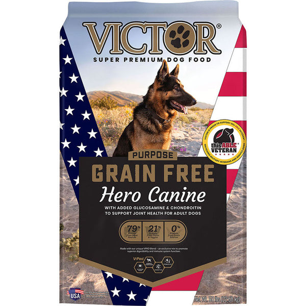 Alimento para perros canino Hero sin granos Purpose