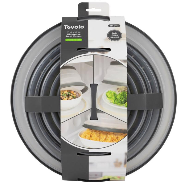 Cubierta plegable de plástico gris/blanco para alimentos en microondas Tovolo - Oferta de la semana