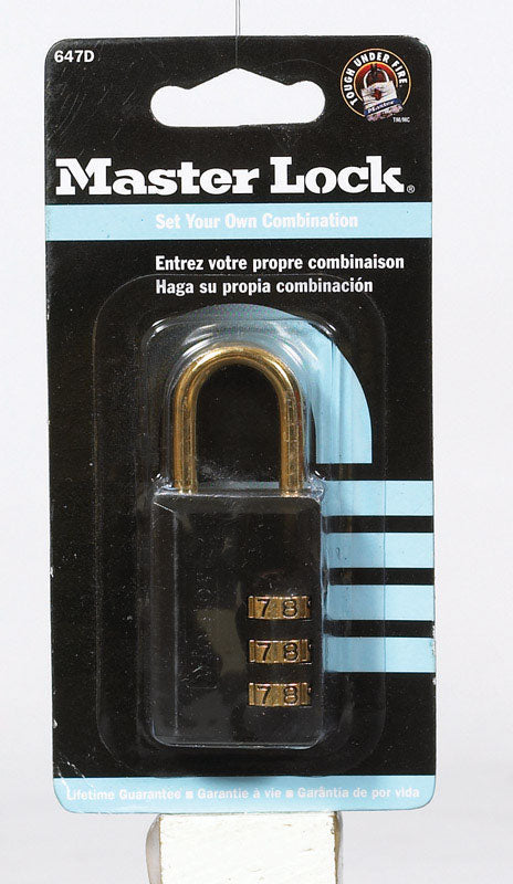 Master Lock 1-13/16 in. H X 9/16 in. W X 1-3/16 in. L Steel 3-Dial Combination Padlock