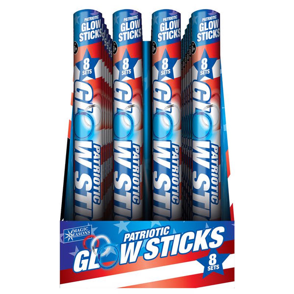 Palitos luminosos patrióticos Magic Seasons, paquete de 24