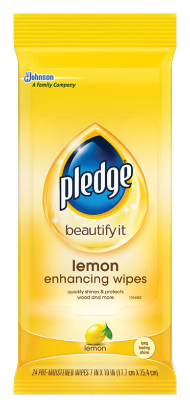 Pledge Lemon Scent Furniture Polish 24 wipes Wipes