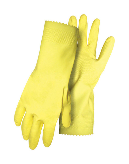Boss Unisex Indoor/Outdoor Flock Lined Chemical Gloves Yellow L 1 pair
