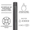 BK Products 1/2 in. MPT Black Steel Close Nipple (Pack of 5)