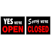 Hillman English Black Open/Close Sign 15 in. H X 19 in. W (Pack of 6)