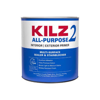 KILZ White Flat Water-Based Acrylic Stain Blocking Primer 1 qt (Pack of 6)