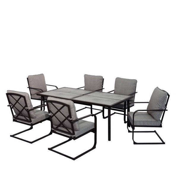 Juego de comedor de acero de 7 piezas Lakehurst de Living Accents