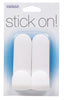 iDesign 4 in. L White Plastic Small and Medium Stick On! Tall Hook 2 pk