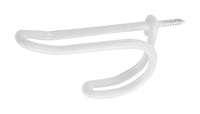 Hat & Coat Hook, Screw-In, White Vinyl-Coated Wire. (Pack of 6)