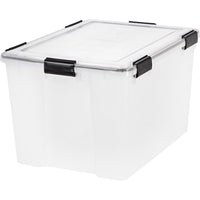 Iris WEATHERTIGHT 14.5 in. H X 17.75 in. W X 23.6 in. D Stackable Storage Tote (Pack of 4). - Open Box