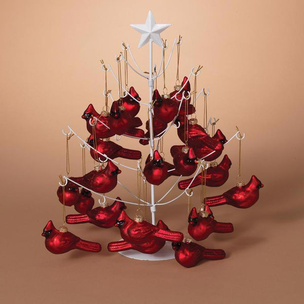 Gerson Hand Blown Glass Cardinal Ornament (Pack of 24)