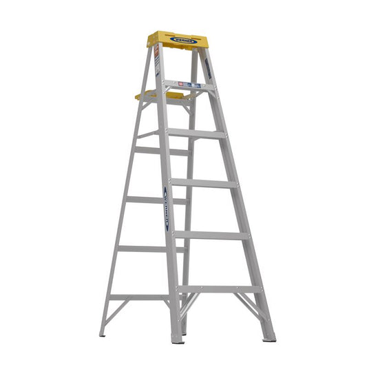 Werner 6 ft. H Aluminum Step Ladder Type IA 300 lb. capacity