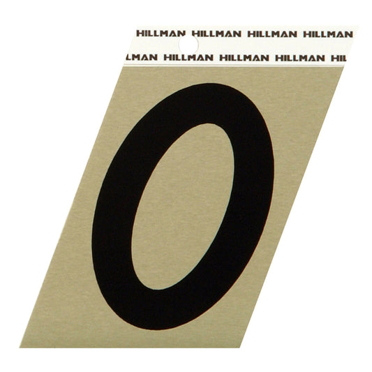 Hillman 3 in. Reflective Black Metal Self-Adhesive Number 0 1 pc (Pack of 3)