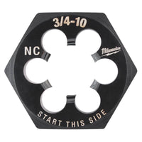 Milwaukee High Carbon Steel SAE SAE 3/4-10 NC 1-7/16 Hex Threading Die Hexagon Die 1 pc