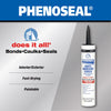 Phenoseal Black Vinyl Kitchen and Bath Adhesive Caulk 10 oz. (Pack of 12)