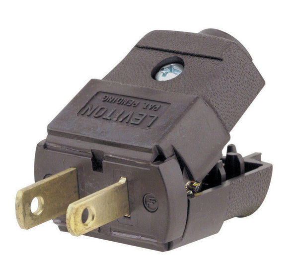 Enchufe termoplástico polarizado comercial y residencial Leviton 1-15P 20-16 AWG 2 polos 2 cables