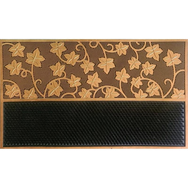 Tapete de goma negro/marrón para puerta Direct Home Textiles Goup, 30 in. W x 18 in. L