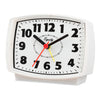 Equity White Case Electric Analog Ascending Snooze Alarm Clock 4 in. with Lighted Dial