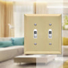 Amerelle Century Satin Brass 2 gang Stamped Steel Toggle Wall Plate 1 pk - Open Box