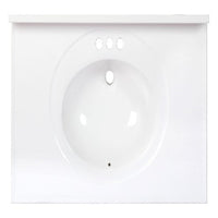Arstar Standard Cultured Marble Bathroom Sink 37 in. W X 22 in. D White