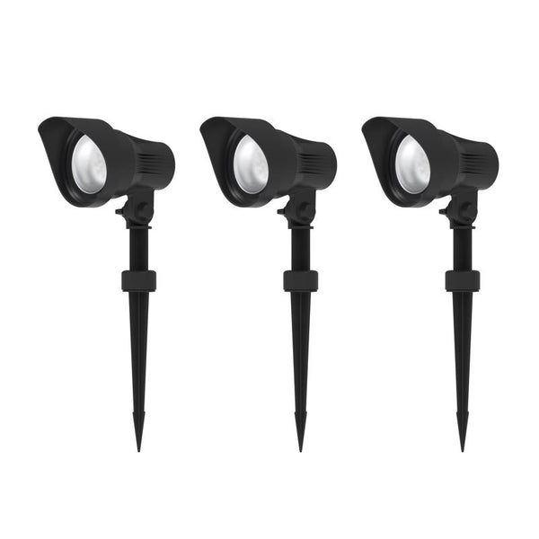 Luz LED para caminos de bajo voltaje de 12 W, color negro Living Accents, paquete de 3