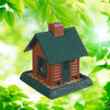 North States Log Cabin Wild Bird 1 lb Plastic Log Cabin Hopper Bird Feeder 4 ports (Pack of 2)