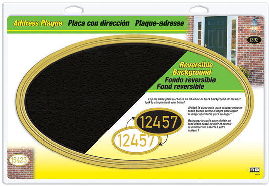 Hy-Ko Black/White Plastic Oval Address Plate (Pack of 3)