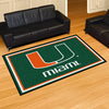 University of Miami 5ft. x 8 ft. Plush Area Rug